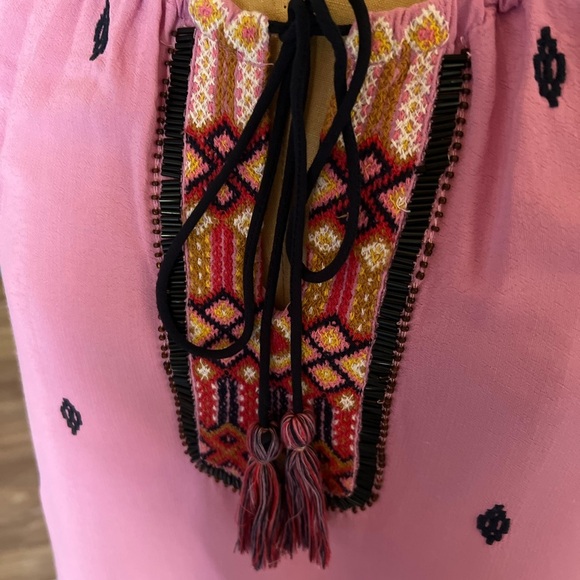 Anthropologie pink beaded sleeveless blouse XS - Picture 4 of 6